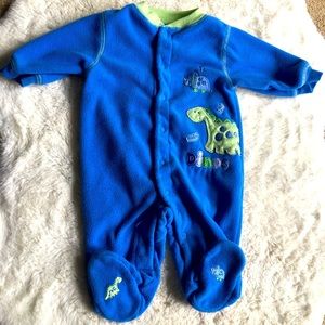 Fleece snap up pajamas 0-3 months